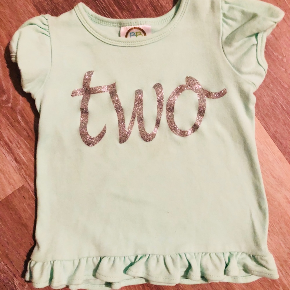 Mint custom TWO birthday T-shirt